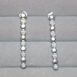 NWOT Geometric Stud Earrings With Crystals